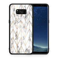Thumbnail for Θήκη Samsung S8 Gold Geometric Marble από τη Smartfits με σχέδιο στο πίσω μέρος και μαύρο περίβλημα | Samsung S8 Gold Geometric Marble case with colorful back and black bezels