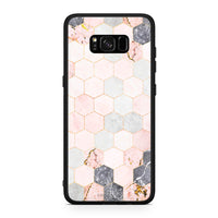 Thumbnail for 4 - Samsung S8+ Hexagon Pink Marble case, cover, bumper