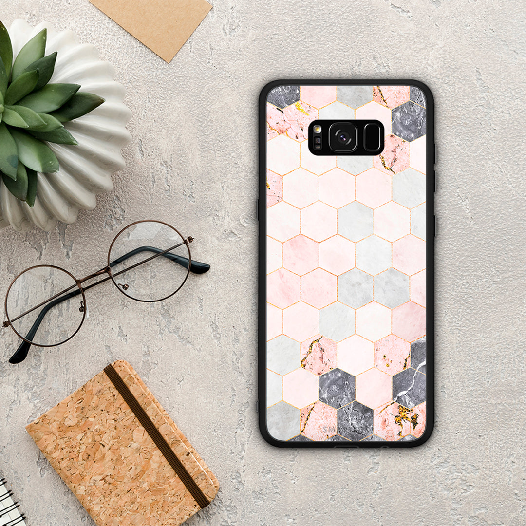 Marble Hexagon Pink - Samsung Galaxy S8+ case