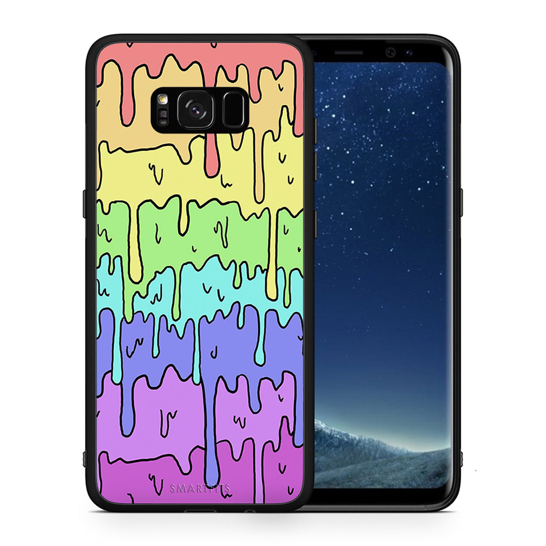 Θήκη Samsung S8 Melting Rainbow από τη Smartfits με σχέδιο στο πίσω μέρος και μαύρο περίβλημα | Samsung S8 Melting Rainbow case with colorful back and black bezels