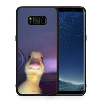 Thumbnail for Θήκη Samsung S8 Meme Duck από τη Smartfits με σχέδιο στο πίσω μέρος και μαύρο περίβλημα | Samsung S8 Meme Duck case with colorful back and black bezels