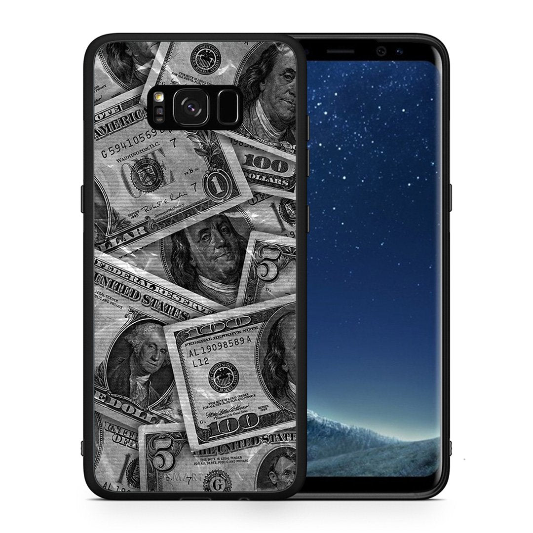 Θήκη Samsung S8+ Money Dollars από τη Smartfits με σχέδιο στο πίσω μέρος και μαύρο περίβλημα | Samsung S8+ Money Dollars case with colorful back and black bezels