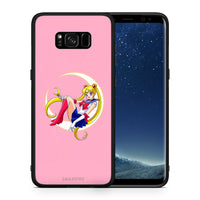 Thumbnail for Θήκη Samsung S8+ Moon Girl από τη Smartfits με σχέδιο στο πίσω μέρος και μαύρο περίβλημα | Samsung S8+ Moon Girl case with colorful back and black bezels