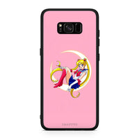 Thumbnail for Samsung S8+ Moon Girl θήκη από τη Smartfits με σχέδιο στο πίσω μέρος και μαύρο περίβλημα | Smartphone case with colorful back and black bezels by Smartfits