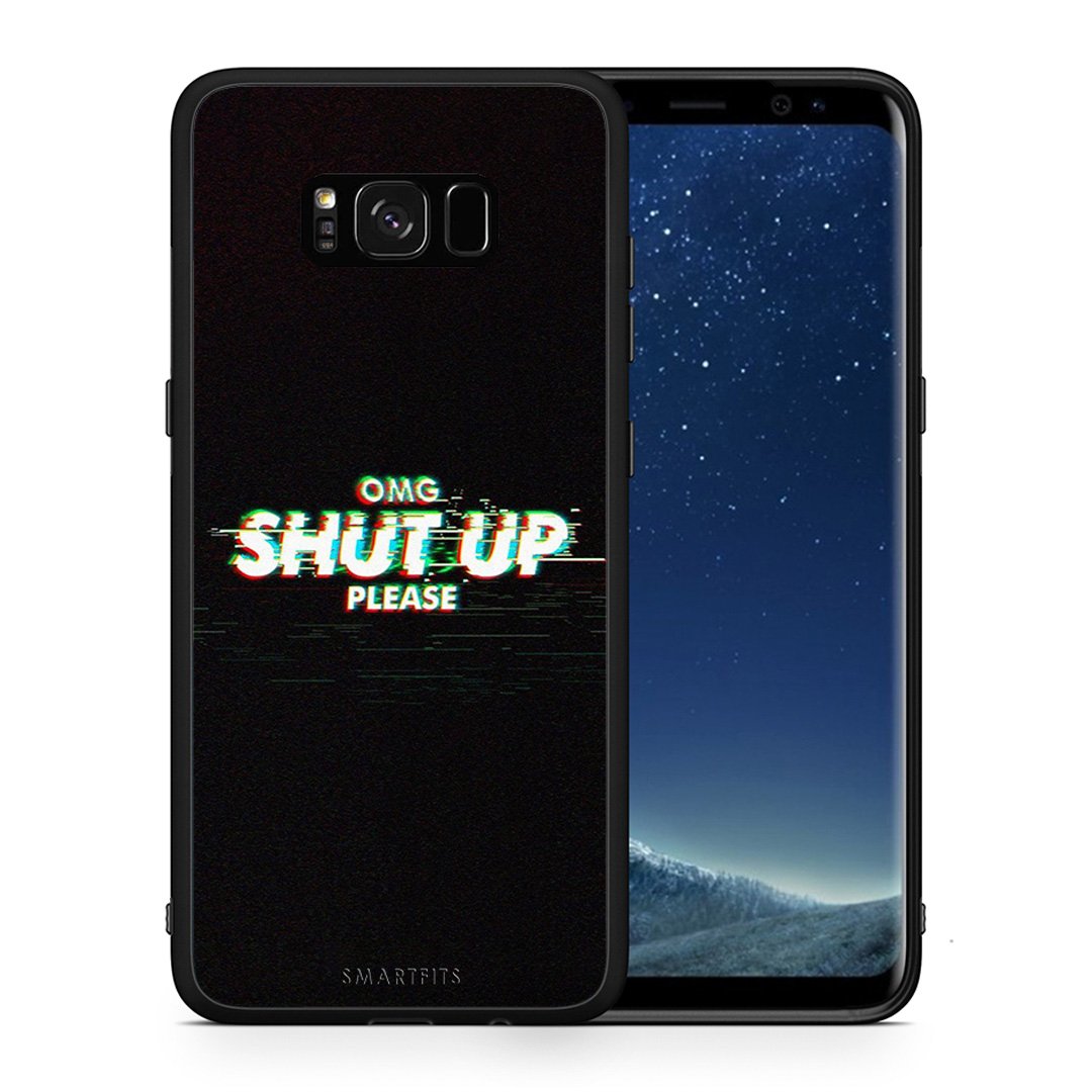 Θήκη Samsung S8+ OMG ShutUp από τη Smartfits με σχέδιο στο πίσω μέρος και μαύρο περίβλημα | Samsung S8+ OMG ShutUp case with colorful back and black bezels
