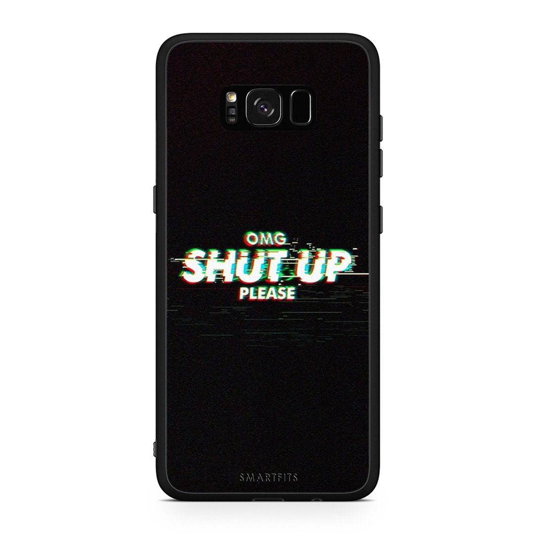Samsung S8+ OMG ShutUp θήκη από τη Smartfits με σχέδιο στο πίσω μέρος και μαύρο περίβλημα | Smartphone case with colorful back and black bezels by Smartfits