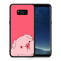Thumbnail for Θήκη Αγίου Βαλεντίνου Samsung S8 Pig Love 1 από τη Smartfits με σχέδιο στο πίσω μέρος και μαύρο περίβλημα | Samsung S8 Pig Love 1 case with colorful back and black bezels