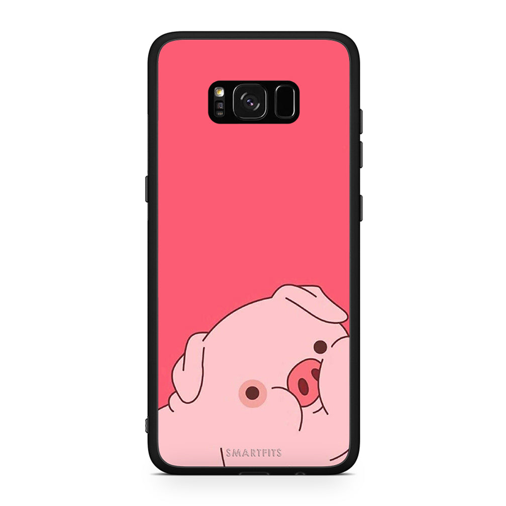 Samsung S8 Pig Love 1 Θήκη Αγίου Βαλεντίνου από τη Smartfits με σχέδιο στο πίσω μέρος και μαύρο περίβλημα | Smartphone case with colorful back and black bezels by Smartfits