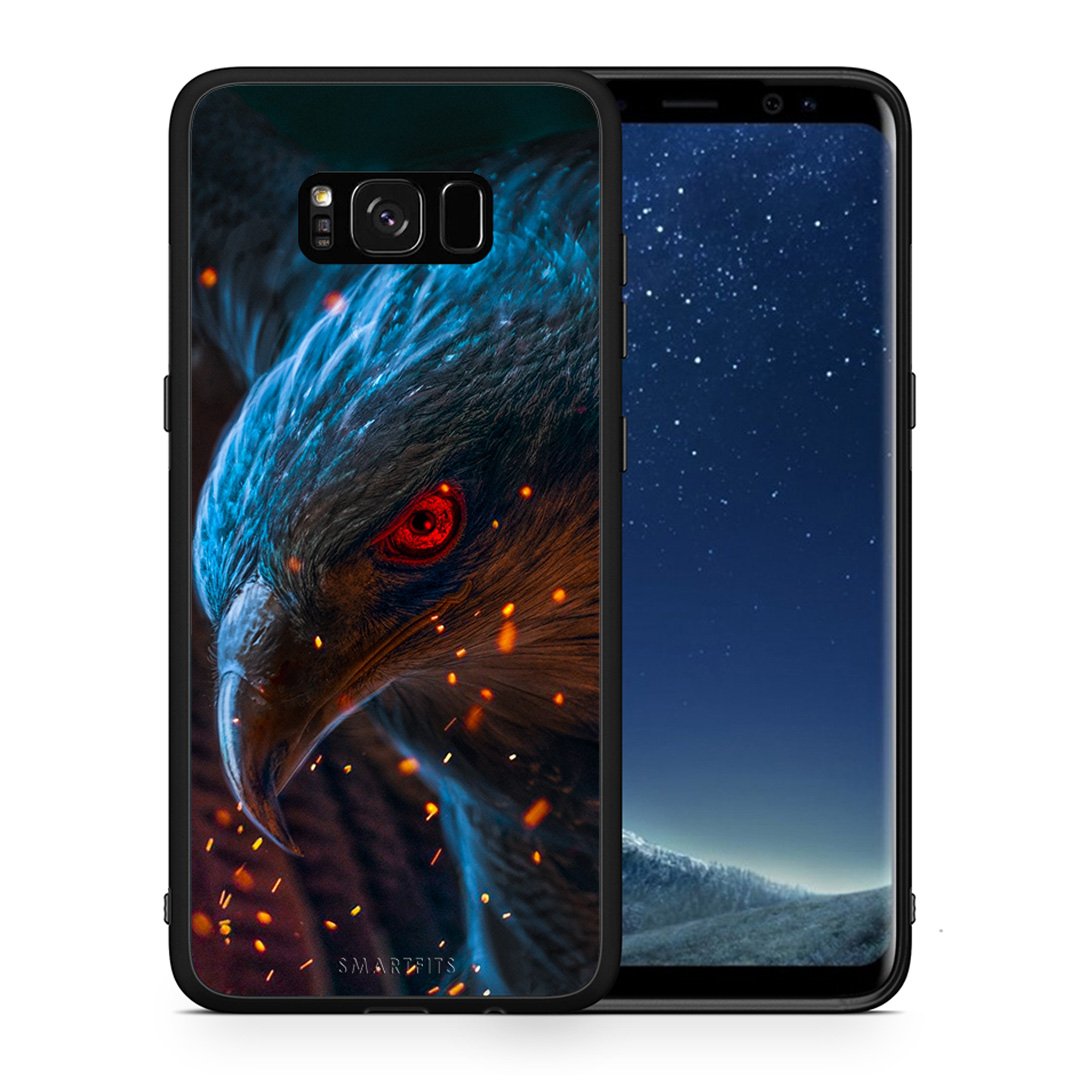 Θήκη Samsung S8 Eagle PopArt από τη Smartfits με σχέδιο στο πίσω μέρος και μαύρο περίβλημα | Samsung S8 Eagle PopArt case with colorful back and black bezels