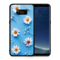 Thumbnail for Θήκη Samsung S8 Real Daisies από τη Smartfits με σχέδιο στο πίσω μέρος και μαύρο περίβλημα | Samsung S8 Real Daisies case with colorful back and black bezels