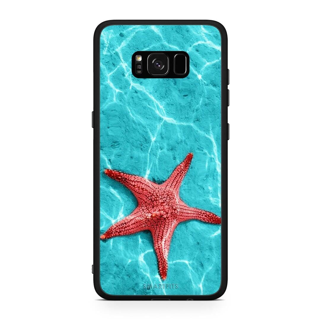 Samsung S8+ Red Starfish Θήκη από τη Smartfits με σχέδιο στο πίσω μέρος και μαύρο περίβλημα | Smartphone case with colorful back and black bezels by Smartfits