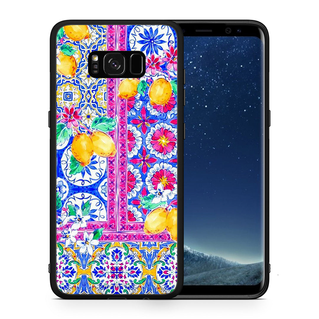 Θήκη Samsung S8+ Retro Spring από τη Smartfits με σχέδιο στο πίσω μέρος και μαύρο περίβλημα | Samsung S8+ Retro Spring case with colorful back and black bezels