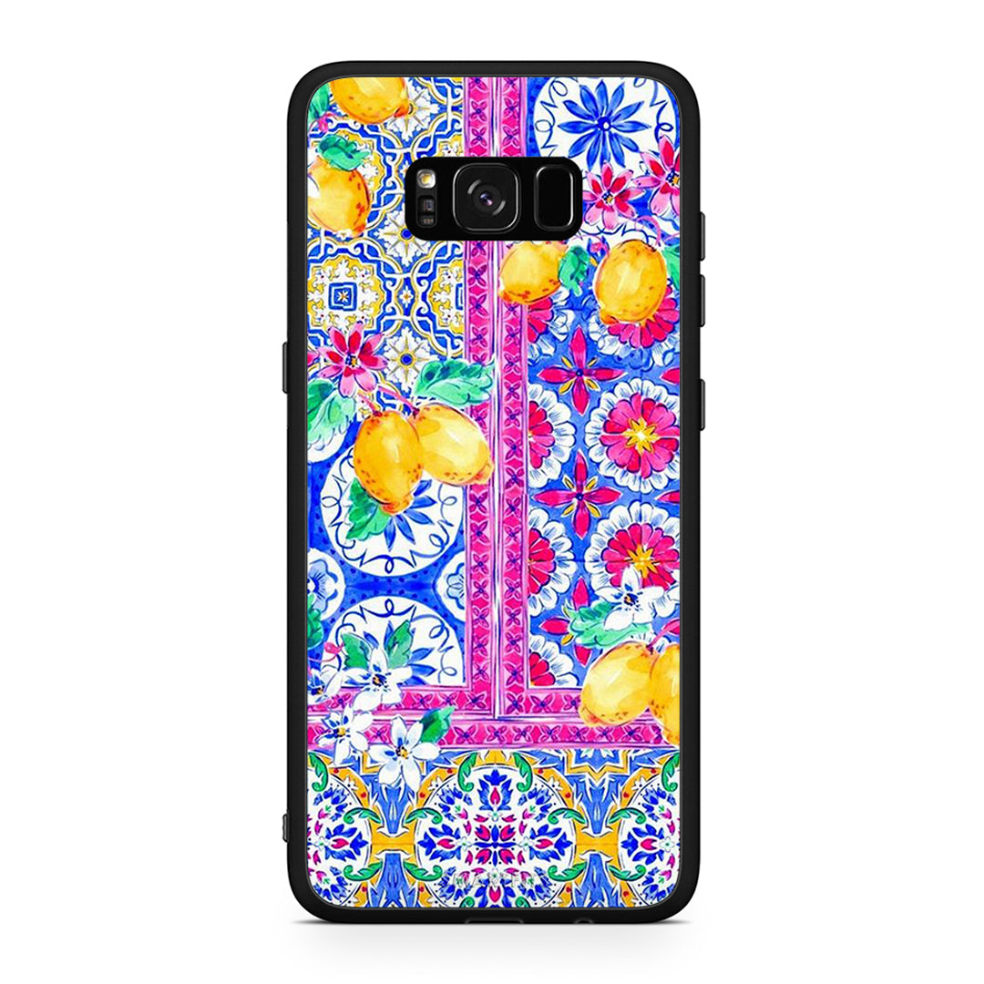 Samsung S8 Retro Spring θήκη από τη Smartfits με σχέδιο στο πίσω μέρος και μαύρο περίβλημα | Smartphone case with colorful back and black bezels by Smartfits