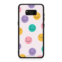 Thumbnail for Samsung S8 Smiley Faces θήκη από τη Smartfits με σχέδιο στο πίσω μέρος και μαύρο περίβλημα | Smartphone case with colorful back and black bezels by Smartfits