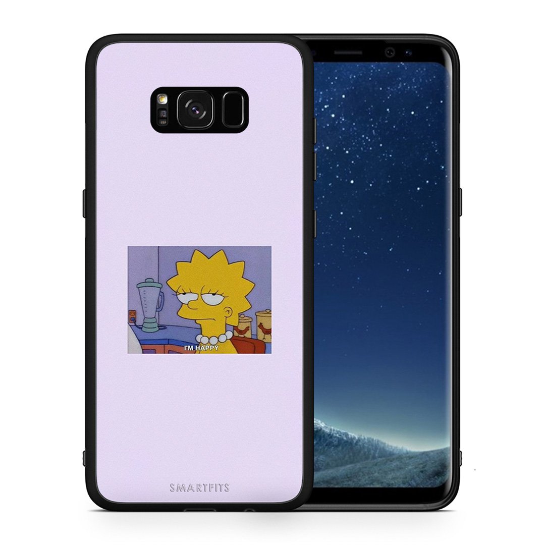 Θήκη Samsung S8 So Happy από τη Smartfits με σχέδιο στο πίσω μέρος και μαύρο περίβλημα | Samsung S8 So Happy case with colorful back and black bezels