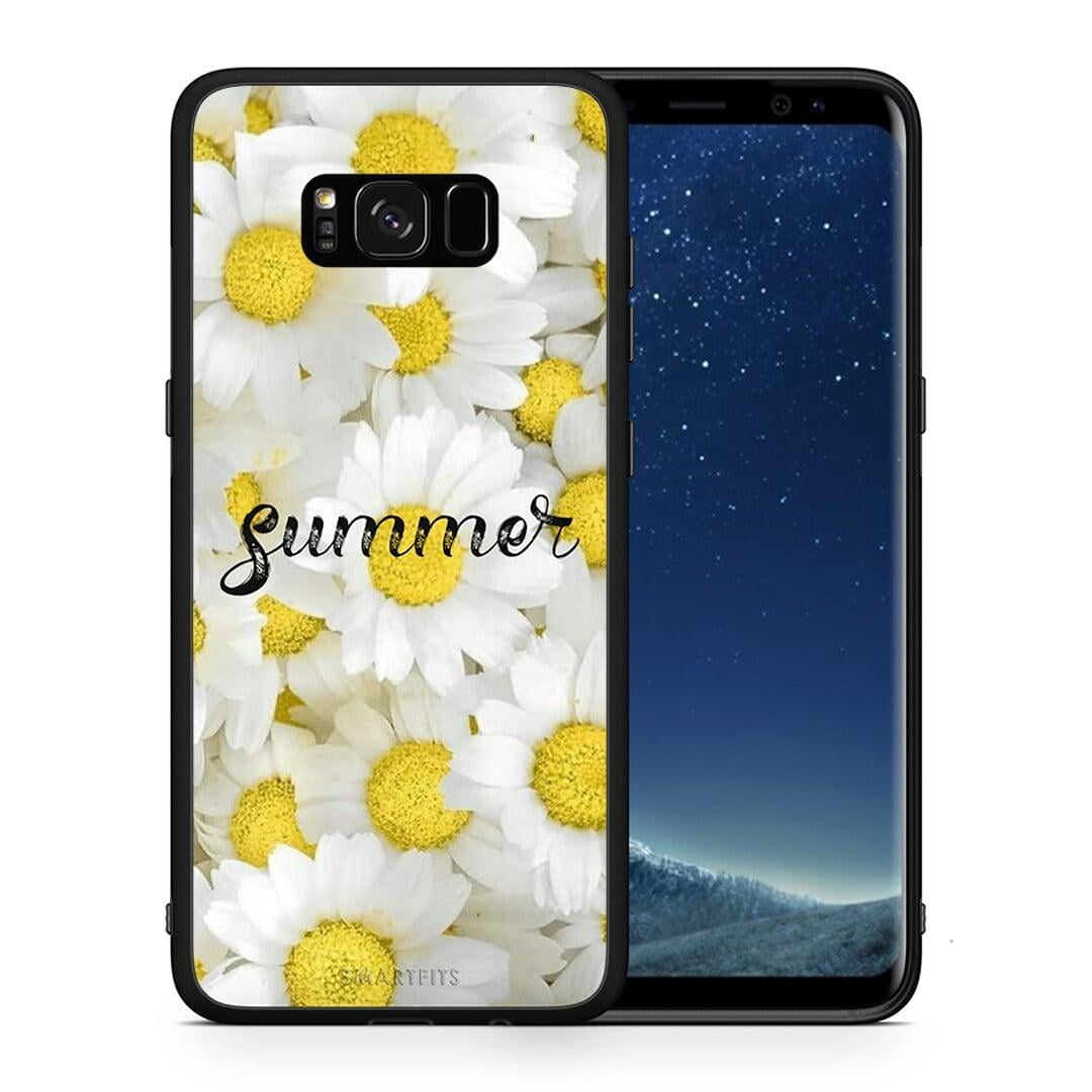 Θήκη Samsung S8 Summer Daisies από τη Smartfits με σχέδιο στο πίσω μέρος και μαύρο περίβλημα | Samsung S8 Summer Daisies case with colorful back and black bezels