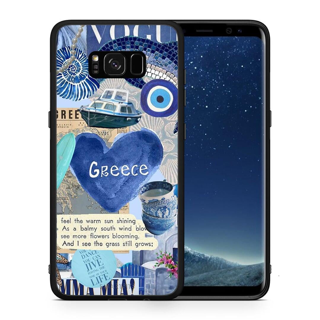 Θήκη Samsung S8 Summer In Greece από τη Smartfits με σχέδιο στο πίσω μέρος και μαύρο περίβλημα | Samsung S8 Summer In Greece case with colorful back and black bezels