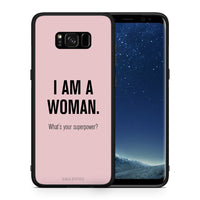 Thumbnail for Θήκη Samsung S8+ Superpower Woman από τη Smartfits με σχέδιο στο πίσω μέρος και μαύρο περίβλημα | Samsung S8+ Superpower Woman case with colorful back and black bezels