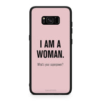 Thumbnail for Samsung S8+ Superpower Woman θήκη από τη Smartfits με σχέδιο στο πίσω μέρος και μαύρο περίβλημα | Smartphone case with colorful back and black bezels by Smartfits