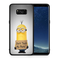 Thumbnail for Θήκη Samsung S8 Minion Text από τη Smartfits με σχέδιο στο πίσω μέρος και μαύρο περίβλημα | Samsung S8 Minion Text case with colorful back and black bezels