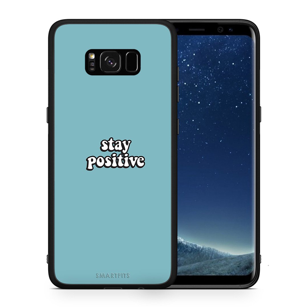 Θήκη Samsung S8+ Positive Text από τη Smartfits με σχέδιο στο πίσω μέρος και μαύρο περίβλημα | Samsung S8+ Positive Text case with colorful back and black bezels