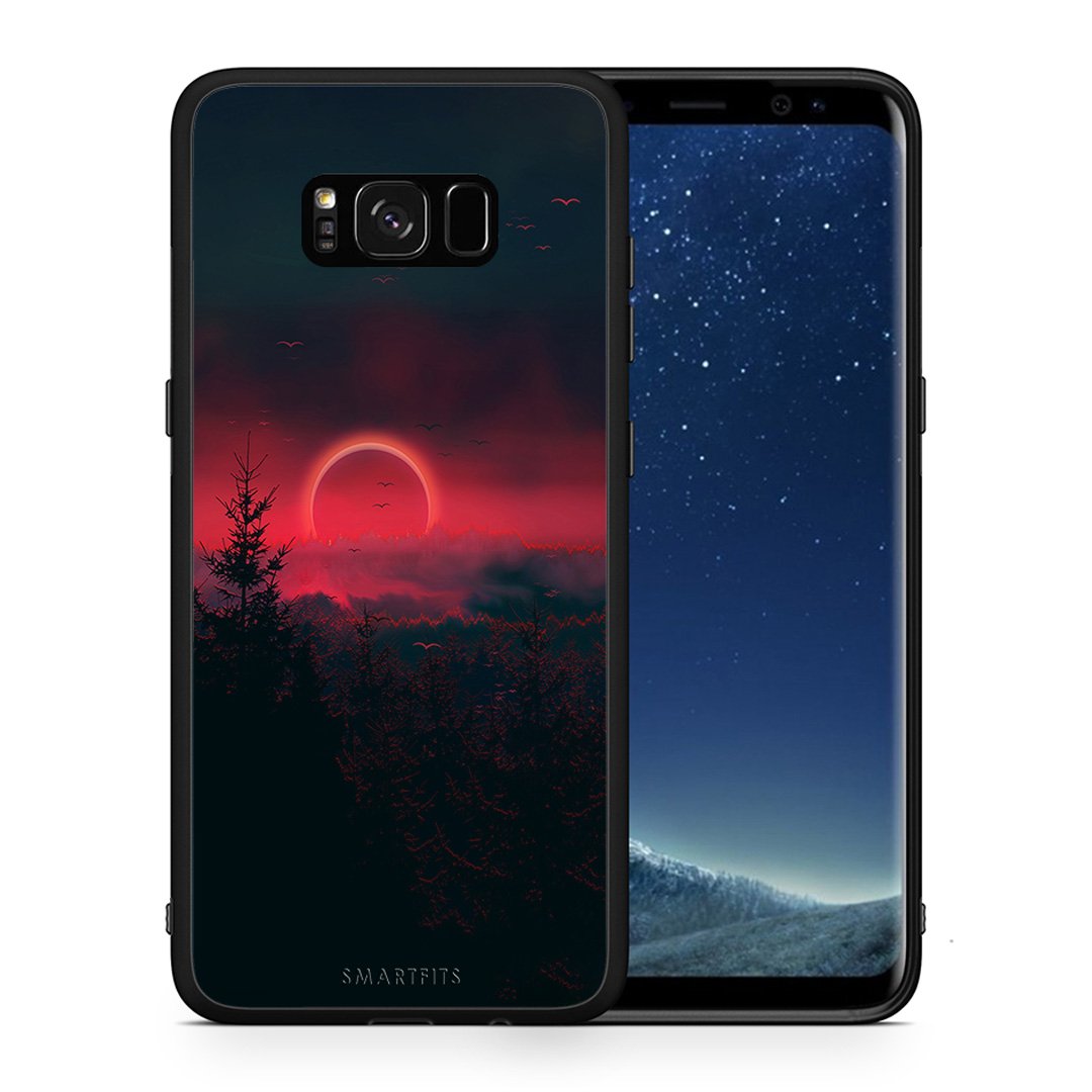 Θήκη Samsung S8+ Sunset Tropic από τη Smartfits με σχέδιο στο πίσω μέρος και μαύρο περίβλημα | Samsung S8+ Sunset Tropic case with colorful back and black bezels