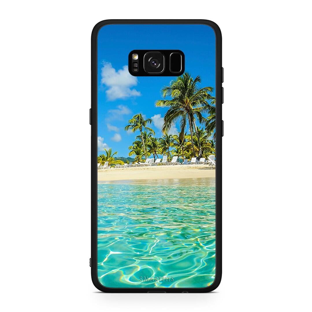 Samsung S8 Tropical Vibes Θήκη από τη Smartfits με σχέδιο στο πίσω μέρος και μαύρο περίβλημα | Smartphone case with colorful back and black bezels by Smartfits