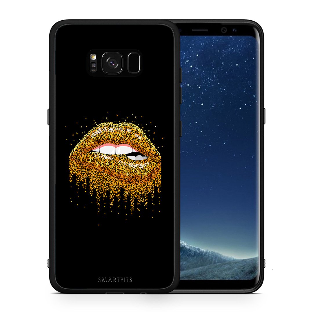 Θήκη Samsung S8 Golden Valentine από τη Smartfits με σχέδιο στο πίσω μέρος και μαύρο περίβλημα | Samsung S8 Golden Valentine case with colorful back and black bezels