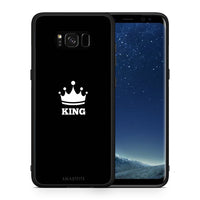 Thumbnail for Θήκη Samsung S8 King Valentine από τη Smartfits με σχέδιο στο πίσω μέρος και μαύρο περίβλημα | Samsung S8 King Valentine case with colorful back and black bezels