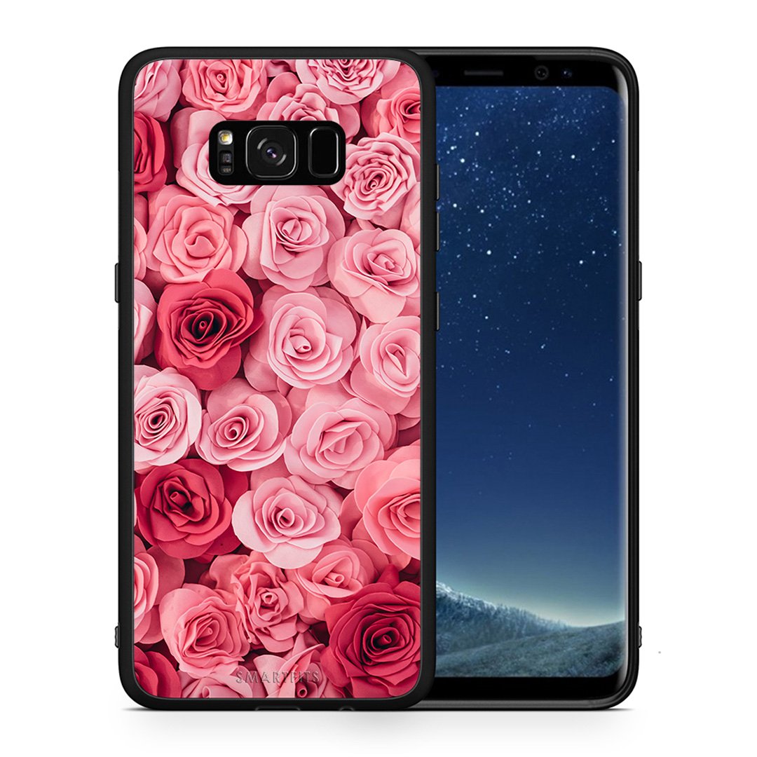 Θήκη Samsung S8 RoseGarden Valentine από τη Smartfits με σχέδιο στο πίσω μέρος και μαύρο περίβλημα | Samsung S8 RoseGarden Valentine case with colorful back and black bezels