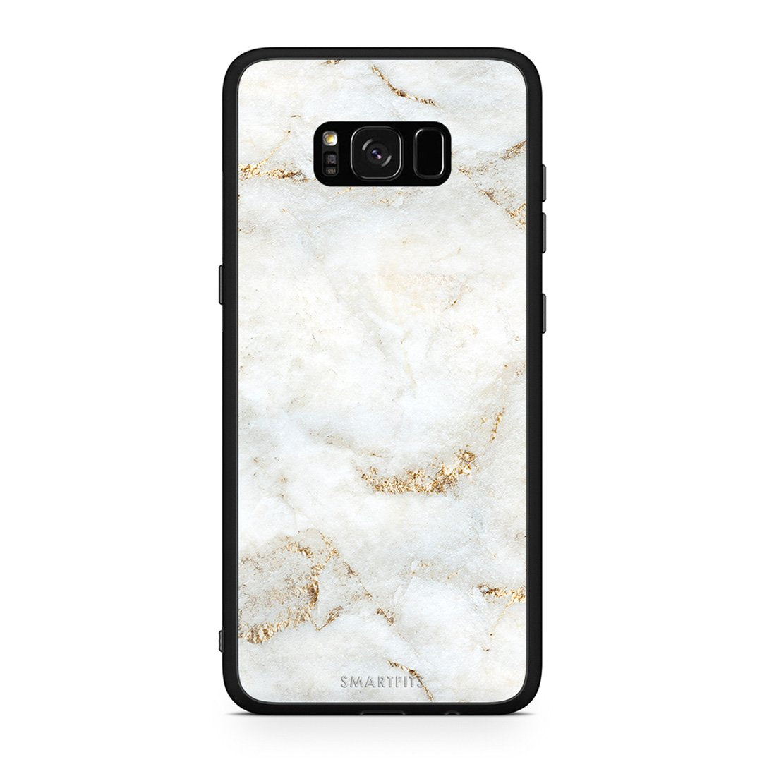 Samsung S8+ White Gold Marble θήκη από τη Smartfits με σχέδιο στο πίσω μέρος και μαύρο περίβλημα | Smartphone case with colorful back and black bezels by Smartfits