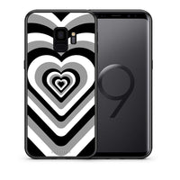Thumbnail for Θήκη Samsung S9 Black Hearts από τη Smartfits με σχέδιο στο πίσω μέρος και μαύρο περίβλημα | Samsung S9 Black Hearts case with colorful back and black bezels