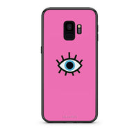 Thumbnail for samsung s9 Blue Eye Pink θήκη από τη Smartfits με σχέδιο στο πίσω μέρος και μαύρο περίβλημα | Smartphone case with colorful back and black bezels by Smartfits