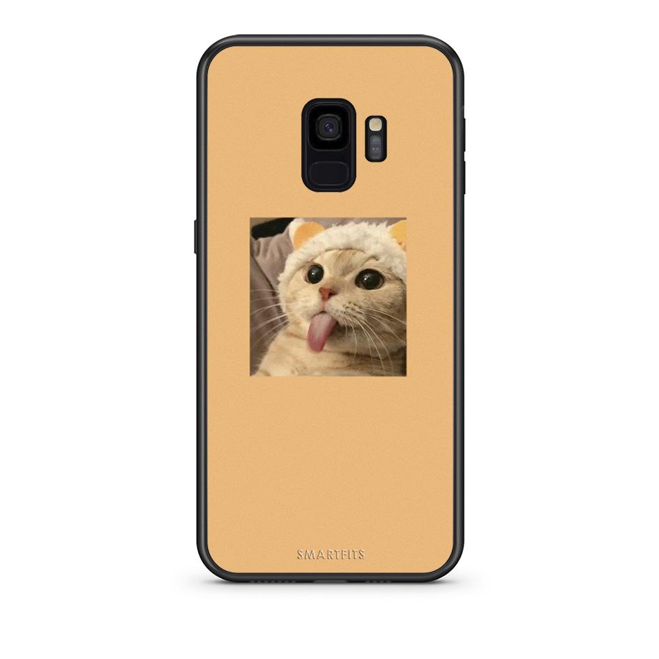 samsung s9 Cat Tongue θήκη από τη Smartfits με σχέδιο στο πίσω μέρος και μαύρο περίβλημα | Smartphone case with colorful back and black bezels by Smartfits