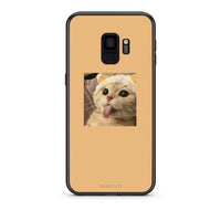 Thumbnail for samsung s9 Cat Tongue θήκη από τη Smartfits με σχέδιο στο πίσω μέρος και μαύρο περίβλημα | Smartphone case with colorful back and black bezels by Smartfits