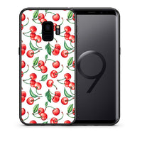 Thumbnail for Θήκη Samsung S9 Cherry Summer από τη Smartfits με σχέδιο στο πίσω μέρος και μαύρο περίβλημα | Samsung S9 Cherry Summer case with colorful back and black bezels