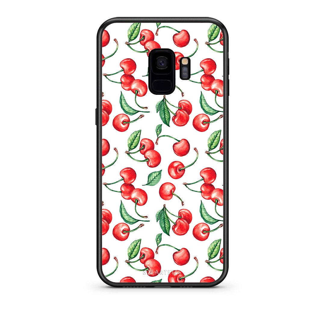 samsung s9 Cherry Summer θήκη από τη Smartfits με σχέδιο στο πίσω μέρος και μαύρο περίβλημα | Smartphone case with colorful back and black bezels by Smartfits