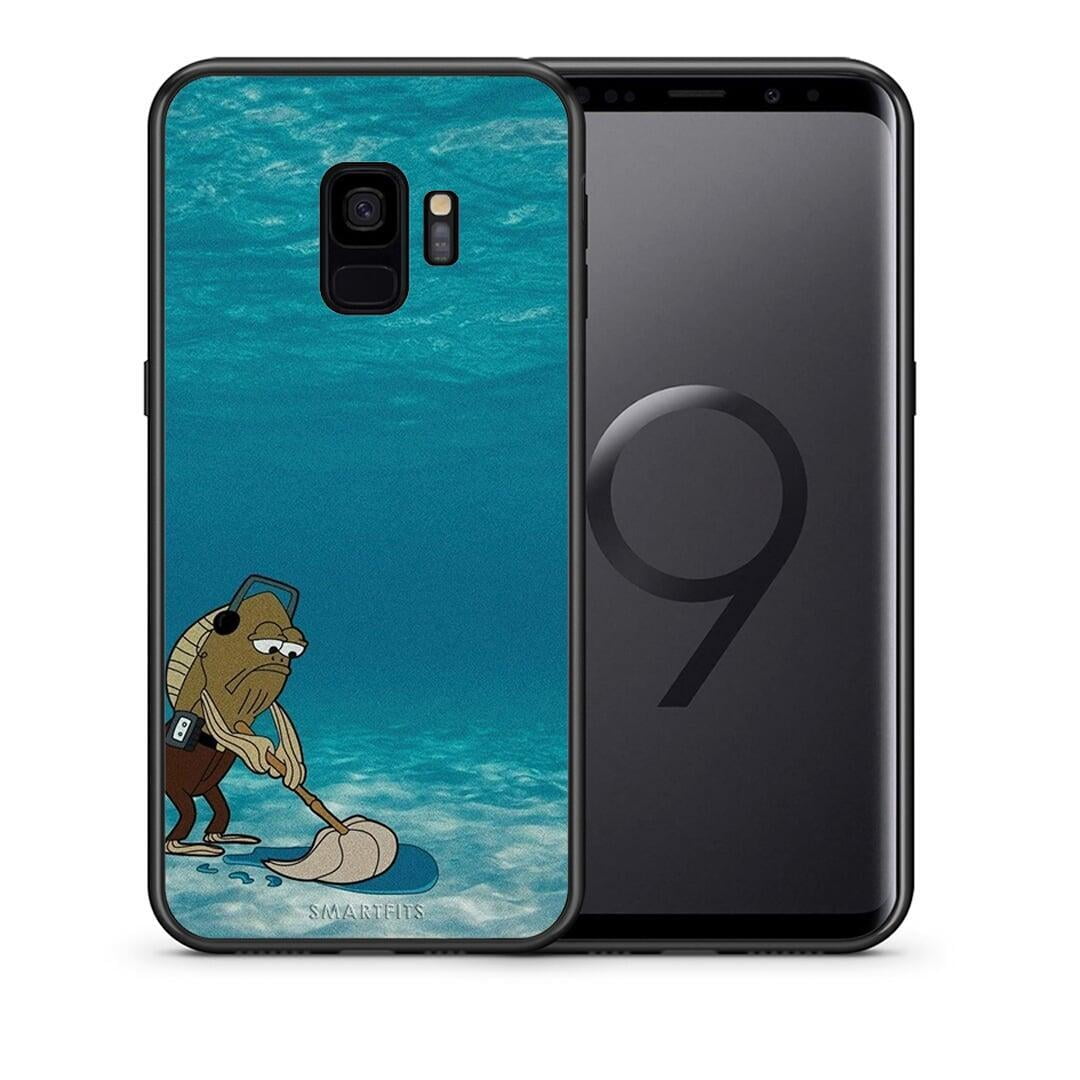 Θήκη Samsung S9 Clean The Ocean από τη Smartfits με σχέδιο στο πίσω μέρος και μαύρο περίβλημα | Samsung S9 Clean The Ocean case with colorful back and black bezels