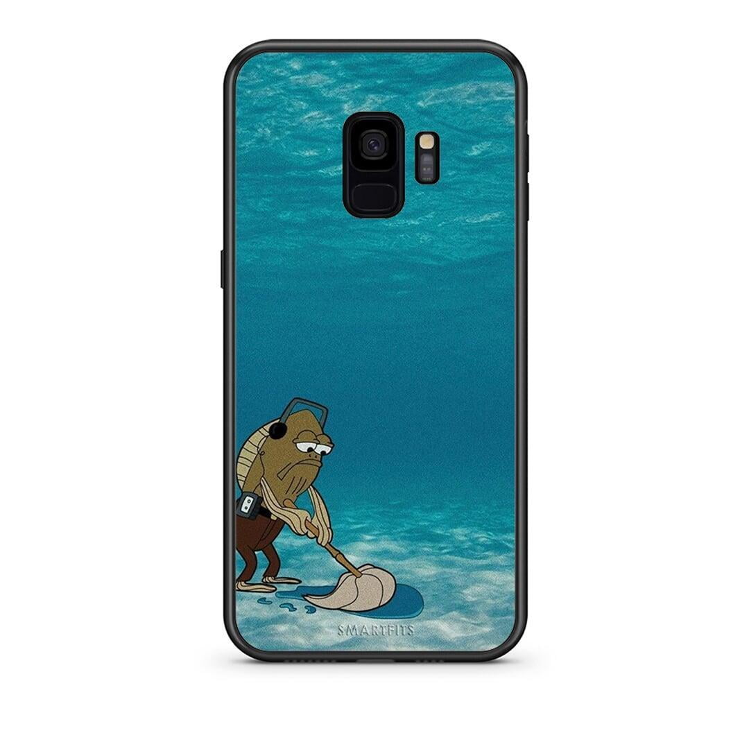 samsung s9 Clean The Ocean Θήκη από τη Smartfits με σχέδιο στο πίσω μέρος και μαύρο περίβλημα | Smartphone case with colorful back and black bezels by Smartfits