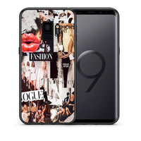 Thumbnail for Θήκη Αγίου Βαλεντίνου Samsung S9 Collage Fashion από τη Smartfits με σχέδιο στο πίσω μέρος και μαύρο περίβλημα | Samsung S9 Collage Fashion case with colorful back and black bezels