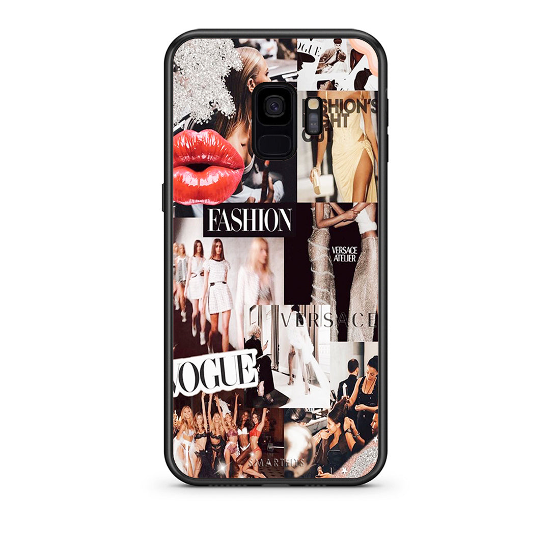 samsung s9 Collage Fashion Θήκη Αγίου Βαλεντίνου από τη Smartfits με σχέδιο στο πίσω μέρος και μαύρο περίβλημα | Smartphone case with colorful back and black bezels by Smartfits