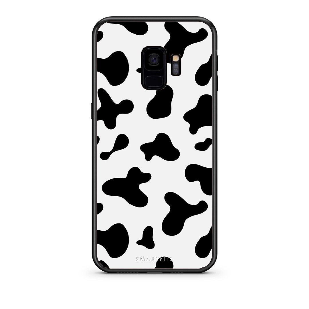 samsung s9 Cow Print θήκη από τη Smartfits με σχέδιο στο πίσω μέρος και μαύρο περίβλημα | Smartphone case with colorful back and black bezels by Smartfits