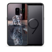 Thumbnail for Θήκη Samsung S9 Tiger Cute από τη Smartfits με σχέδιο στο πίσω μέρος και μαύρο περίβλημα | Samsung S9 Tiger Cute case with colorful back and black bezels
