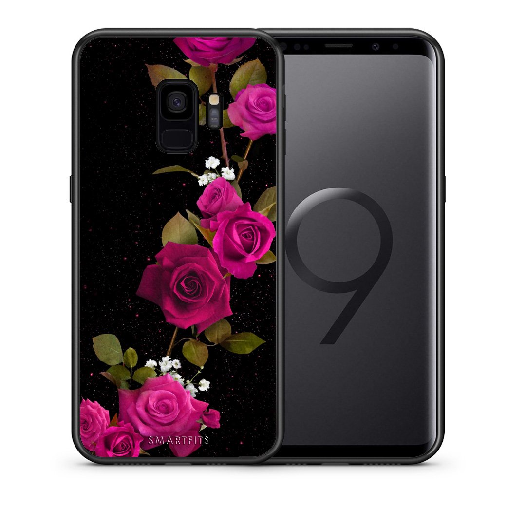 Θήκη Samsung S9 Red Roses Flower από τη Smartfits με σχέδιο στο πίσω μέρος και μαύρο περίβλημα | Samsung S9 Red Roses Flower case with colorful back and black bezels