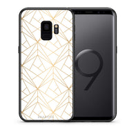 Thumbnail for Θήκη Samsung S9 Luxury White Geometric από τη Smartfits με σχέδιο στο πίσω μέρος και μαύρο περίβλημα | Samsung S9 Luxury White Geometric case with colorful back and black bezels