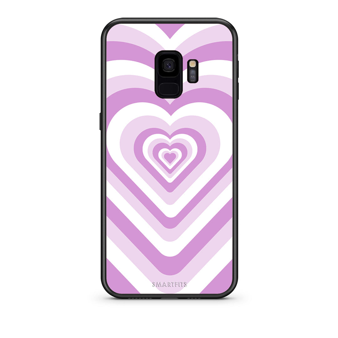 samsung s9 Lilac Hearts θήκη από τη Smartfits με σχέδιο στο πίσω μέρος και μαύρο περίβλημα | Smartphone case with colorful back and black bezels by Smartfits