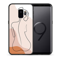 Thumbnail for Θήκη Samsung S9 LineArt Woman από τη Smartfits με σχέδιο στο πίσω μέρος και μαύρο περίβλημα | Samsung S9 LineArt Woman case with colorful back and black bezels