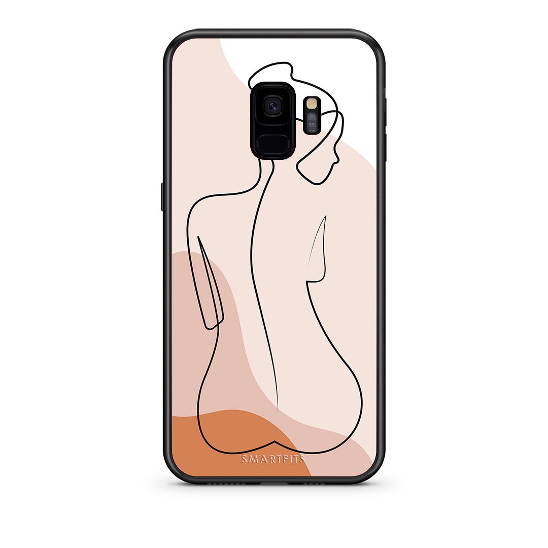 samsung s9 LineArt Woman θήκη από τη Smartfits με σχέδιο στο πίσω μέρος και μαύρο περίβλημα | Smartphone case with colorful back and black bezels by Smartfits