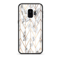 Thumbnail for 44 - samsung galaxy s9 Gold Geometric Marble case, cover, bumper