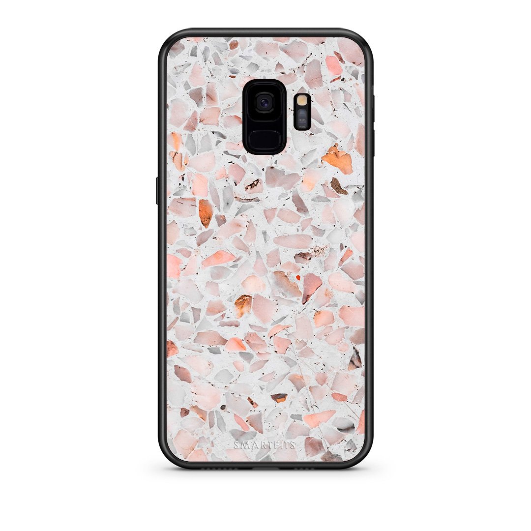 samsung s9 Marble Terrazzo θήκη από τη Smartfits με σχέδιο στο πίσω μέρος και μαύρο περίβλημα | Smartphone case with colorful back and black bezels by Smartfits